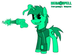 Size: 6300x4800 | Tagged: safe, artist:dacaoo, derpibooru import, oc, oc:littlepip, unofficial characters only, pony, unicorn, fallout equestria, megaspell (game), absurd resolution, clothes, energy weapon, image, jumpsuit, magic, monochrome, pip-pony, pipbuck, png, simple background, telekinesis, transparent background, vault suit, weapon