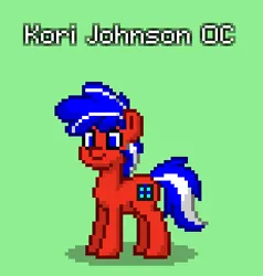 Size: 308x324 | Tagged: safe, artist:josephlu2021, derpibooru import, oc, oc:kori johnson, unofficial characters only, earth pony, pony, pony town, earth pony oc, green background, image, png, pony oc, simple background, solo