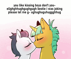 Size: 900x748 | Tagged: suggestive, artist:cold-blooded-twilight, derpibooru import, rumble, snails, pony, animated, blushing, colt, eyes closed, femboy, foal, foalcon, gay, glitter shell, image, kissing, male, meme, underage, webm