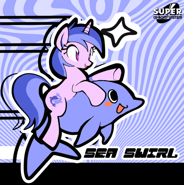 Size: 1534x1542 | Tagged: safe, artist:yidwags, derpibooru import, sea swirl, seafoam, dolphin, unicorn, image, png, solo, text