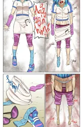 Size: 828x1273 | Tagged: grimdark, artist:o0anoni-chan0o, ponerpics import, vinyl scratch, series:now cell is messing with vinyl, cell (dragon ball), clothes, comic, dragon ball, dragon ball z, draining, image, imperfect cell, jpeg, now cell is messing with vinyl