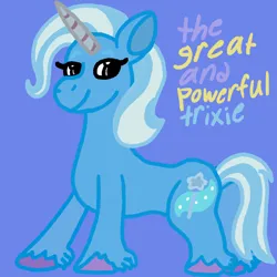 Size: 1000x1000 | Tagged: safe, artist:mintwhistle, derpibooru import, trixie, pony, unicorn, g5, butt, colored hooves, concave belly, dock, female, g4, g4 to g5, generation leap, great and powerful, image, looking back, mare, medibang paint, plot, png, purple background, simple background, smiling, smug, solo, style emulation, tail, the great and powerful ass, trixie day, unshorn fetlocks