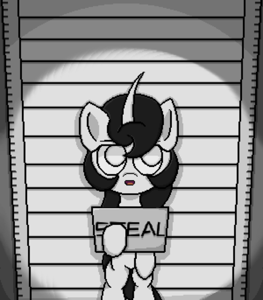 Size: 1791x2048 | Tagged: safe, artist:taoyvfei, derpibooru import, oc, oc:taoyvfei, pony, unicorn, clothes, curved horn, horn, image, pixel art, png, prison outfit, unicorn oc