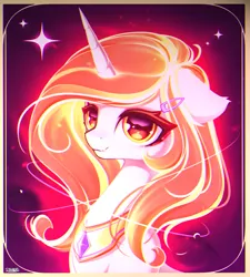 Size: 1280x1425 | Tagged: safe, artist:stahlkat, derpibooru import, princess celestia, alicorn, pony, bust, female, hairclip, image, mare, missing accessory, peytral, png, solo