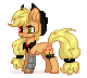 Size: 80x72 | Tagged: safe, artist:avroras_world, derpibooru import, applejack, cyborg, earth pony, pony, amputee, applejack's hat, cowboy hat, female, hat, image, mare, png, prosthetics, solo