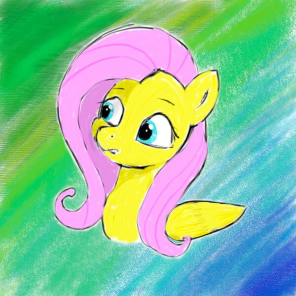 Size: 2048x2048 | Tagged: safe, artist:adamv20, derpibooru import, fluttershy, pegasus, abstract background, image, jpeg, looking away, solo