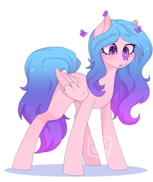 Size: 1280x1523 | Tagged: safe, artist:oniiponii, derpibooru import, oc, unofficial characters only, butterfly, insect, pegasus, pony, eyelashes, female, image, mare, pegasus oc, png, simple background, solo, transparent background, wings
