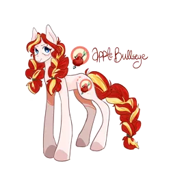 Size: 3600x3600 | Tagged: safe, artist:fhroggy, derpibooru import, oc, oc:apple bullseye, unofficial characters only, pony, female, freckles, high res, image, looking at you, mare, name, offspring, parent:applejack, parent:shining armor, parents:shiningjack, png, simple background, smiling, smiling at you, solo, transparent background