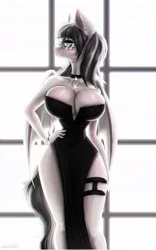 Size: 640x1024 | Tagged: suggestive, artist:agleo, ponerpics import, oc, unofficial characters only, anthro, 3d, breasts, clothes, dress, female, image, jpeg