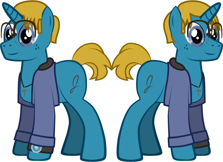 Size: 719x523 | Tagged: safe, artist:j-yoshi64, derpibooru import, oc, oc:j-pony64, ponified, unofficial characters only, human, pony, unicorn, blonde hair, blue coat, clothes, cross, cross necklace, denim, denim jacket, glasses, hood, human in equestria, image, jacket, jewelry, long sleeves, magic, male, necklace, phone, png, self insert, show accurate, simple background, stallion, three quarter view, transparent background, vector, watch, wristwatch