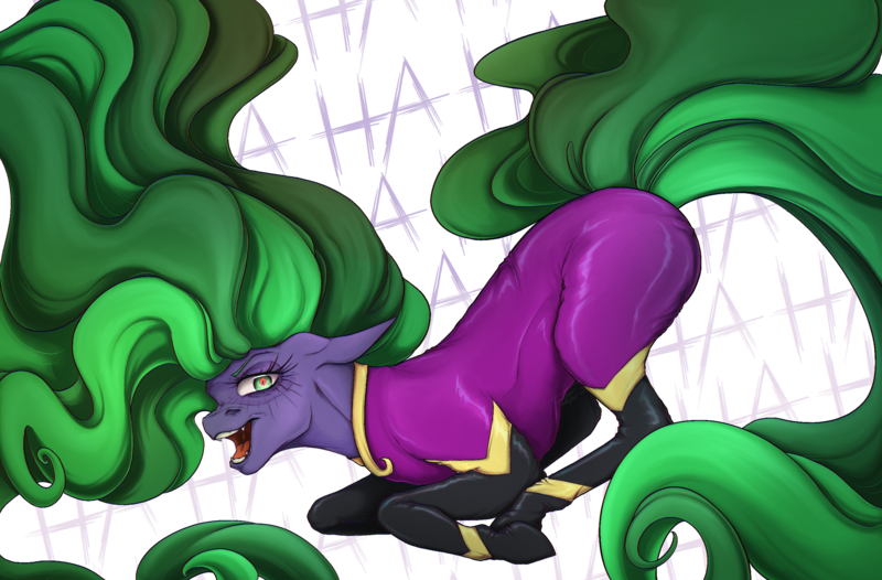 Size: 2511x1650 | Tagged: safe, alternate version, artist:crypkit, derpibooru import, mane-iac, commission, face down ass up, image, implied power ponies, laughing, png, simple background, transparent background