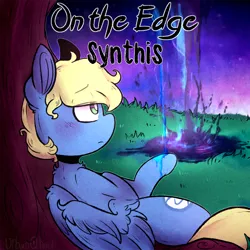 Size: 1400x1400 | Tagged: safe, artist:urbanqhoul, derpibooru import, oc, oc:synthis, unofficial characters only, pegasus, pony, image, lying down, oil, on back, png, solo, song cover, tree, unamused