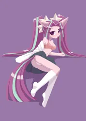 Size: 2150x3024 | Tagged: suggestive, artist:howxu, ponerpics import, aria blaze, equestria girls, bikini, bikini bottom, clothes, female, image, jpeg, looking back, socks, stupid sexy aria blaze, swimsuit