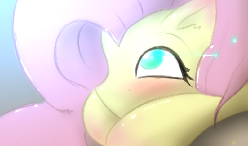 Size: 6800x4000 | Tagged: safe, artist:taps, derpibooru import, fluttershy, pony, absurd resolution, blushing, close-up, female, image, looking up, lying down, mare, png, prone, solo