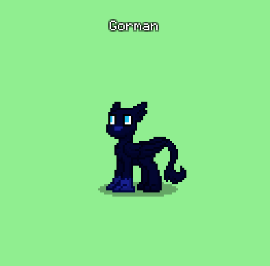 Size: 394x387 | Tagged: safe, derpibooru import, oc, oc:gorman, unofficial characters only, gryphon, pony, pony town, blue fur, blue tail, blue wings, green background, griffon oc, image, male, png, simple background, tail, wings