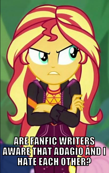 Size: 381x600 | Tagged: safe, derpibooru import, edit, edited screencap, editor:twi clown, screencap, sunset shimmer, equestria girls, equestria girls series, sunset's backstage pass!, spoiler:eqg series (season 2), caption, image, image macro, implied adagio dazzle, png, shipping denied, text