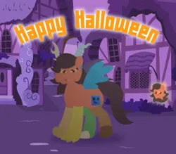 Size: 2517x2207 | Tagged: safe, artist:epsipeppower, derpibooru import, discord, oc, oc:robertapuddin, ghost, undead, boo, clothes, cosplay, costume, halloween, holiday, image, png, possessed