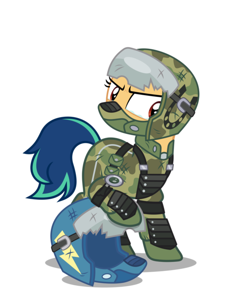 Size: 4000x5000 | Tagged: safe, artist:gypsykumquat, derpibooru import, oc, oc:fiery stamp, unofficial characters only, earth pony, pony, .svg available, absurd resolution, alternate timeline, alternate universe, apocalypse, armor, clothes, costume, crystal war timeline, earth pony oc, female, halloween, halloween costume, helmet, holiday, image, inkscape, military, military uniform, png, show accurate, simple background, solo, teary eyes, transparent background, uniform, vector, war