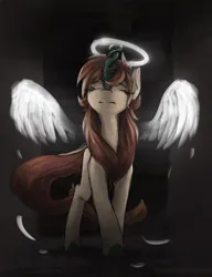 Size: 2480x3235 | Tagged: source needed, safe, artist:blvckmagic, derpibooru import, oc, oc:ophiuchus, unofficial characters only, kirin, eyes closed, female, halo, image, png, solo