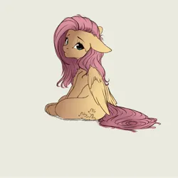 Size: 4000x4000 | Tagged: safe, artist:miokomata, derpibooru import, fluttershy, pegasus, pony, cute, female, floppy ears, freckles, freckleshy, image, jpeg, looking at you, looking back, looking back at you, mare, shyabetes, simple background, sitting, solo, white background