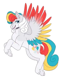 Size: 2800x3500 | Tagged: safe, artist:kikirdcz, derpibooru import, oc, pegasus, pony, colored wings, female, image, mare, multicolored wings, png, simple background, solo, transparent background, wings
