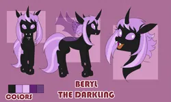 Size: 2847x1695 | Tagged: safe, derpibooru import, oc, oc:beryl, changeling, changeling oc, image, png, ponysona, reference sheet