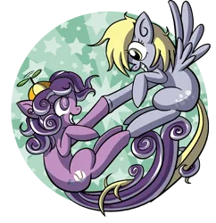 Size: 850x877 | Tagged: safe, artist:xkappax, derpibooru import, derpy hooves, screwball, earth pony, pegasus, pony, backwards cutie mark, duo, hoofbump, image, png, simple background, transparent background
