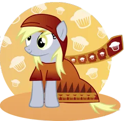 Size: 941x893 | Tagged: safe, artist:xkappax, derpibooru import, derpy hooves, pegasus, pony, cloak, clothes, crossover, female, food, image, journey, mare, muffin, png, simple background, solo, transparent background