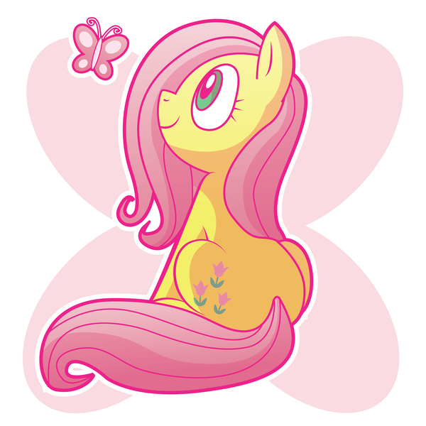 Size: 4500x4500 | Tagged: safe, artist:xkappax, derpibooru import, posey, butterfly, earth pony, insect, pony, g1, female, g1 to g4, g4, generation leap, image, mare, not fluttershy, png, solo