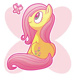 Size: 4500x4500 | Tagged: safe, artist:xkappax, derpibooru import, posey, butterfly, earth pony, insect, pony, g1, female, g1 to g4, g4, generation leap, image, mare, not fluttershy, png, solo