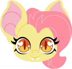 Size: 1469x1396 | Tagged: safe, artist:cutepencilcase, derpibooru import, fluttershy, bat pony, pony, bat ponified, fangs, flutterbat, head only, image, jpeg, race swap, slit pupils, smiling, solo