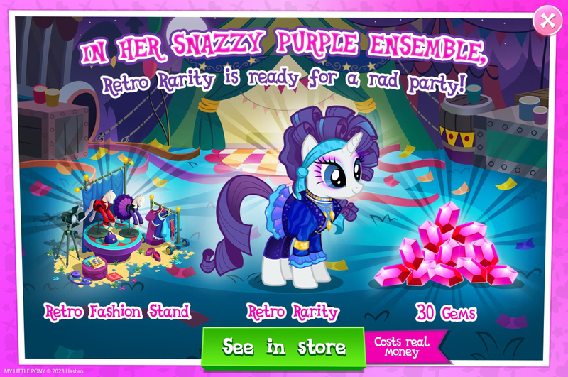 Size: 1960x1301 | Tagged: safe, derpibooru import, official, rarity, pony, unicorn, advertisement, clothes, costs real money, dress, english, eyeshadow, female, gameloft, gem, headband, horn, image, jewelry, jpeg, makeup, mare, mobile game, my little pony: magic princess, necklace, numbers, sale, solo, solo focus, text