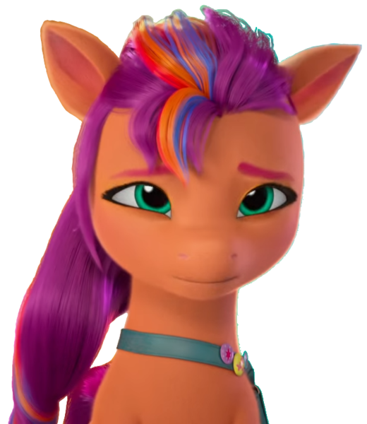 Size: 627x723 | Tagged: safe, derpibooru import, sunny starscout, earth pony, pony, g5, 3d, female, green eyes, image, looking at you, mare, orange skin, png, purple mane, simple background, solo, standing, transparent background