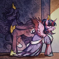 Size: 2048x2048 | Tagged: safe, artist:tkotu1, derpibooru import, twilight sparkle, twilight sparkle (alicorn), alicorn, pony, clothes, dress, female, hoof shoes, image, jewelry, jpeg, mare, peytral, regalia, solo