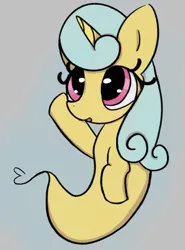 Size: 502x677 | Tagged: safe, artist:violavaquita, ponerpics import, lemon hearts, ghost, ghost pony, pony, undead, unicorn, female, image, mare, png, simple background, solo, wave