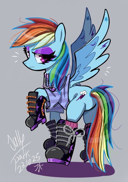 Size: 1240x1754 | Tagged: safe, artist:jully-park, derpibooru import, rainbow dash, pegasus, pony, gameloft, goth, image, jpeg