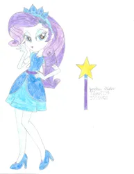 Size: 2550x3300 | Tagged: safe, artist:elsie1234, derpibooru import, part of a set, rarity, fairy, human, equestria girls, clothes, colored sketch, costume, dress, female, halloween, halloween costume, high heels, holiday, image, jpeg, magic wand, princess, prop, shoes, sketch, solo, wings
