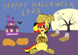 Size: 2000x1400 | Tagged: safe, artist:amateur-draw, derpibooru import, oc, oc:chocolate sweets, earth pony, pony, belgium, candy, female, food, halloween, holiday, image, mare, png, pumpkin, solo