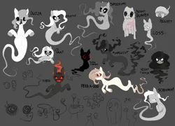 Size: 7310x5251 | Tagged: semi-grimdark, artist:skunk bunk, derpibooru import, oc, unofficial characters only, ghost, ghost pony, pony, undead, bedsheet ghost, bedsheets, blood, eyeball, female, image, looking at each other, looking at someone, looking at you, mare, png, simple background, spooky, teeth