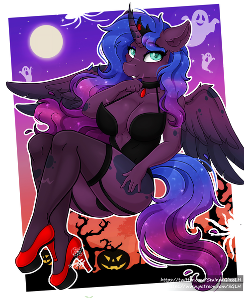 Size: 3600x4400 | Tagged: suggestive, artist:stainedglasslighthea, derpibooru import, oc, unofficial characters only, alicorn, alicorn oc, breasts, horn, image, png, solo, wings