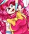 Size: 2500x3000 | Tagged: safe, derpibooru import, pinkie pie, demon, oni, original species, youkai, chaos, commission open, crossover, horn, image, open mouth, open smile, png, simple background, smiling, solo, species swap, swirly eyes, touhou, transformation