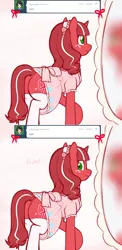 Size: 1000x2050 | Tagged: safe, artist:redintravenous, derpibooru import, oc, oc:red ribbon, pony, unicorn, ask red ribbon, butt, clothes, dress, female, image, mare, mirror, plot, png, solo