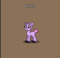 Size: 401x384 | Tagged: safe, derpibooru import, oc, oc:brietta, unofficial characters only, changedling, changeling, deer, hybrid, pony, pony town, brown background, cloven hooves, do not steal, horn, horns, image, offspring, original character do not steal, parent:bramble, parent:ocellus, pink mane, pink tail, png, simple background, tail