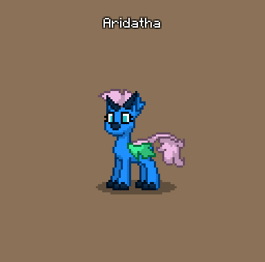 Size: 384x380 | Tagged: safe, derpibooru import, oc, oc:aridatha, unofficial characters only, hybrid, pony, pony town, brown background, do not steal, female, hybrid oc, image, offspring, original character do not steal, parent:bramble, parent:ocellus, png, simple background, solo