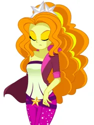 Size: 1141x1515 | Tagged: safe, artist:rosemile mulberry, derpibooru import, adagio dazzle, human, equestria girls, rainbow rocks, clothes, clothes swap, eyes closed, female, image, implied aria blaze, implied sonata dusk, png, simple background, solo, updated design, white background