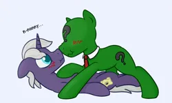 Size: 2193x1323 | Tagged: safe, artist:superderpybot, derpibooru import, oc, oc:anon, oc:eclipsing dawn, unofficial characters only, pony, unicorn, blushing, horn, image, looking at each other, looking at someone, male, male oc, one on top the other, pinned down, png, scrunchy face, simple background, snuggling, stallion, unicorn oc