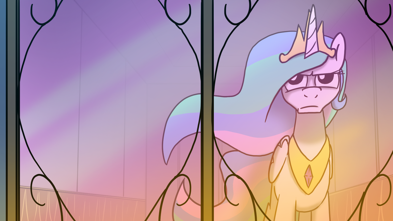 Size: 2000x1125 | Tagged: safe, artist:fimflamfilosophy, derpibooru import, princess celestia, alicorn, pony, mentally advanced series, budget impasse (animation), female, image, mare, png, solo