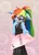 Size: 2150x3024 | Tagged: safe, artist:howxu, ponerpics import, rainbow dash, anthro, black dress, blushing, clothes, commissioner:ajnrules, cute, dashabetes, dress, image, little black dress, png