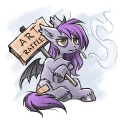 Size: 1923x1923 | Tagged: safe, artist:scheadar, derpibooru import, oc, unofficial characters only, bat pony, pony, bat pony oc, bat wings, cigarette, image, jpeg, scheadar, smoking, solo, wings