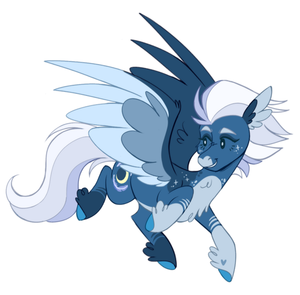 Size: 750x739 | Tagged: safe, artist:wanderingpegasus, derpibooru import, night glider, pegasus, pony, alternate design, female, flying, image, mare, markings, png, redesign, simple background, solo, transparent background, twitterina design, unshorn fetlocks